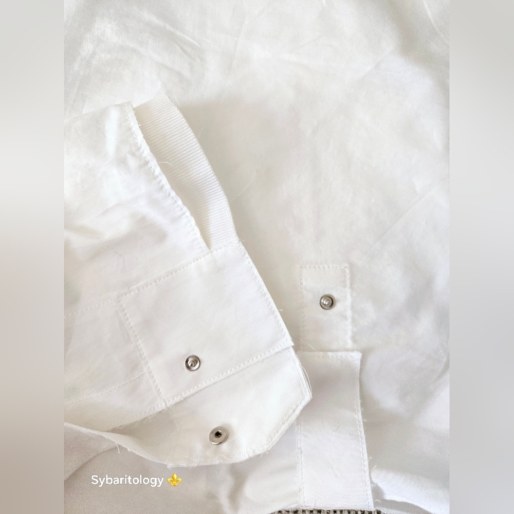 NWT NIKE × EVERY STITCH CONSIDERED Unisex White Cropped Shirt Jacket Size: XL - Picture 12 of 16